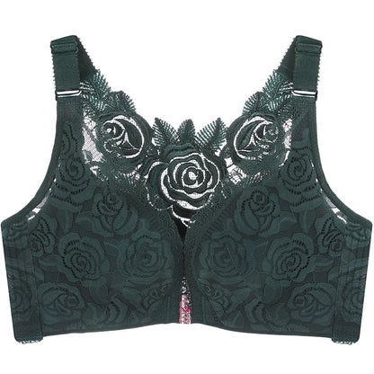 🔥HOT SALE🔥Rose Embroidery Front Closure Wirefree Bra