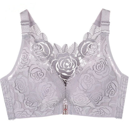 🔥HOT SALE🔥Rose Embroidery Front Closure Wirefree Bra