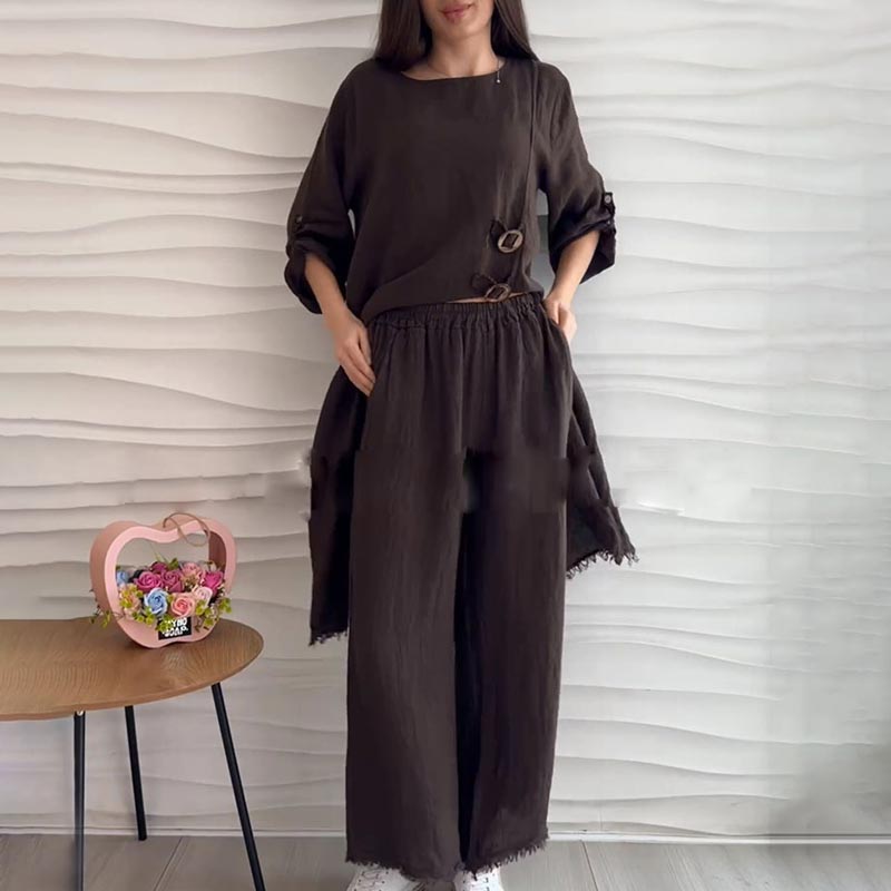 🌸BUY 2 FREE SHIPPING🌸Women's Casual 2-piece Suit with Round Neckline