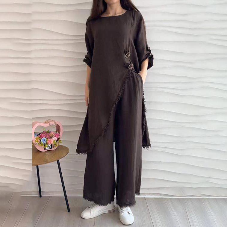 🌸BUY 2 FREE SHIPPING🌸Women's Casual 2-piece Suit with Round Neckline