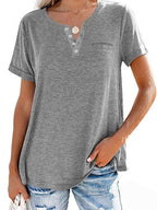 ✨BUY 2 FREE SHIPPING✨Fashion Solid Color Pocket Short Sleeve T-Shirt