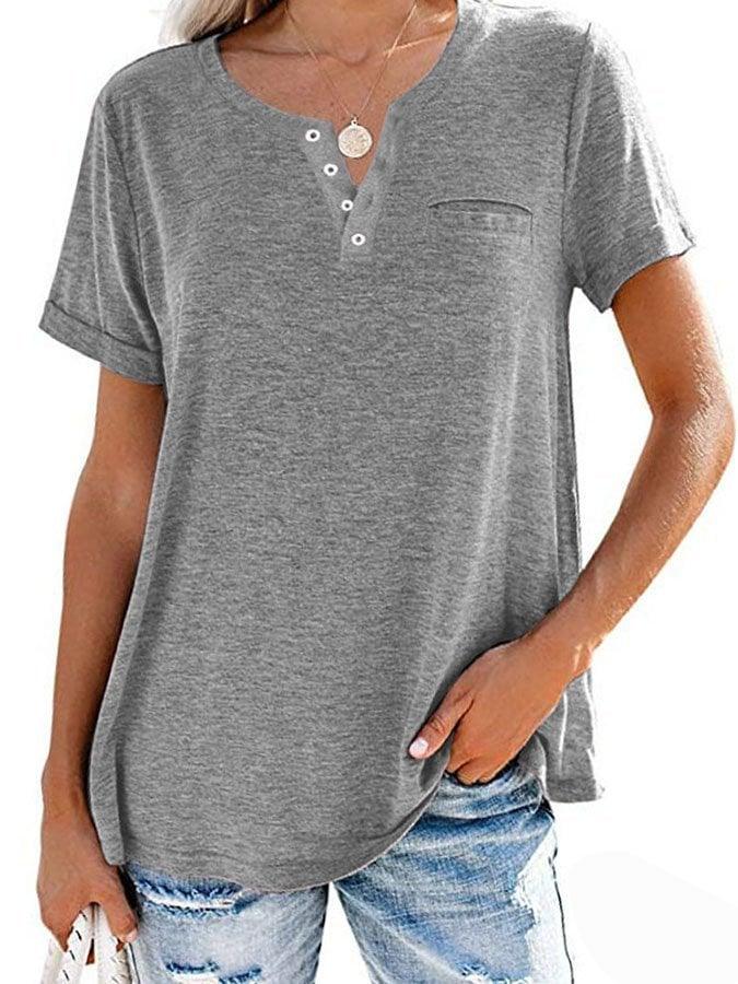 ✨BUY 2 FREE SHIPPING✨Fashion Solid Color Pocket Short Sleeve T-Shirt