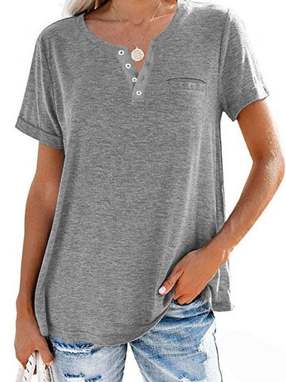 ✨BUY 2 FREE SHIPPING✨Fashion Solid Color Pocket Short Sleeve T-Shirt