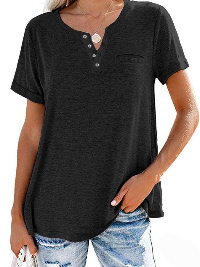 ✨BUY 2 FREE SHIPPING✨Fashion Solid Color Pocket Short Sleeve T-Shirt