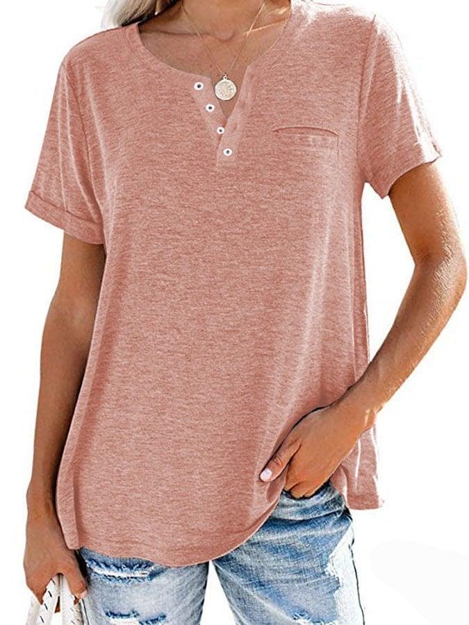 ✨BUY 2 FREE SHIPPING✨Fashion Solid Color Pocket Short Sleeve T-Shirt