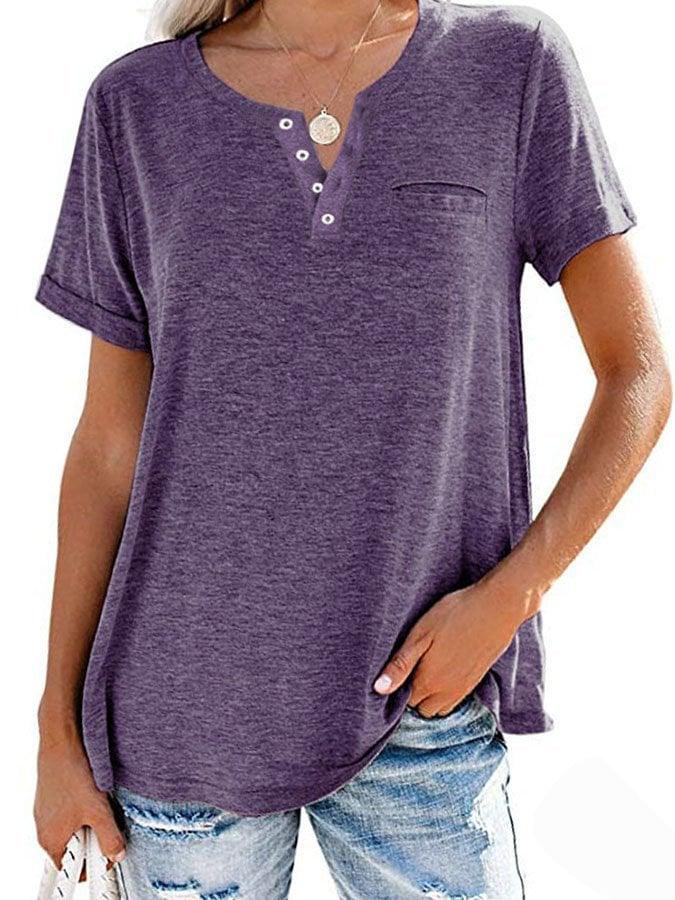 ✨BUY 2 FREE SHIPPING✨Fashion Solid Color Pocket Short Sleeve T-Shirt