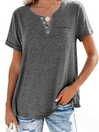 ✨BUY 2 FREE SHIPPING✨Fashion Solid Color Pocket Short Sleeve T-Shirt