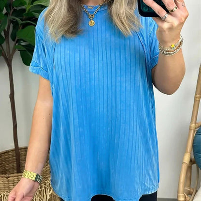 🔥Buy 2 Free Shipping🔥Women's Trendy Striped Round Neck Short Sleeve T-Shirt