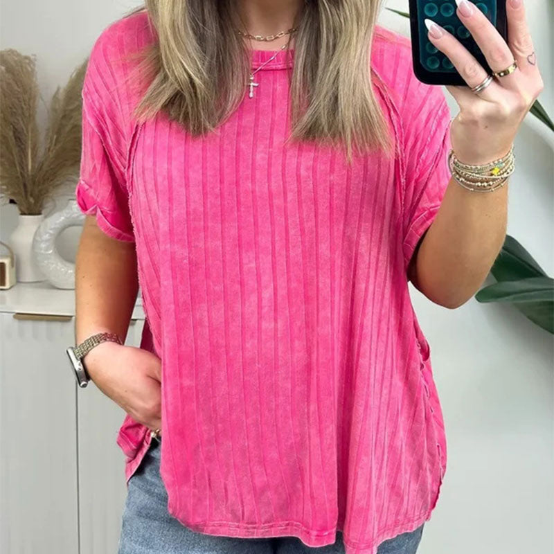 🔥Buy 2 Free Shipping🔥Women's Trendy Striped Round Neck Short Sleeve T-Shirt
