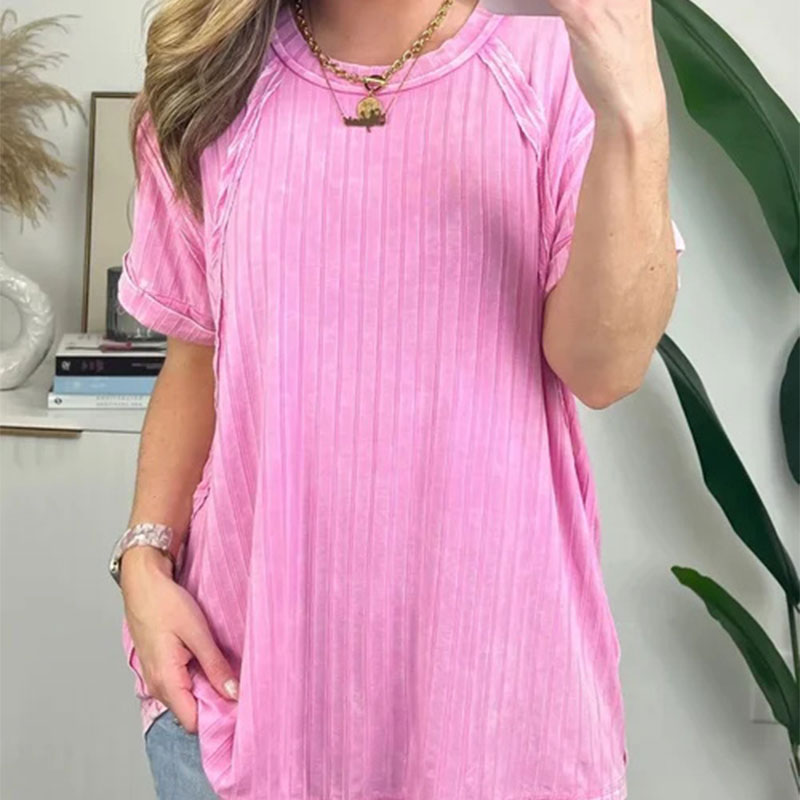 🔥Buy 2 Free Shipping🔥Women's Trendy Striped Round Neck Short Sleeve T-Shirt
