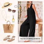 ✨BUY 2 FREE SHIPPING✈️Women's Casual V-Neck Sleeveless Wide-Leg Jumpsuit