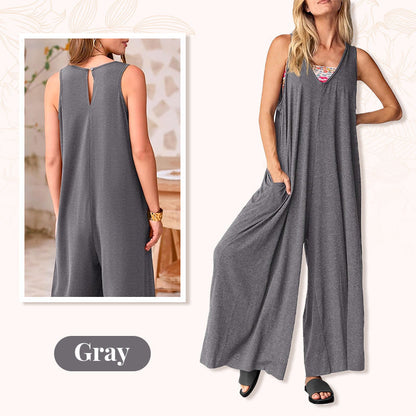 ✨BUY 2 FREE SHIPPING✈️Women's Casual V-Neck Sleeveless Wide-Leg Jumpsuit
