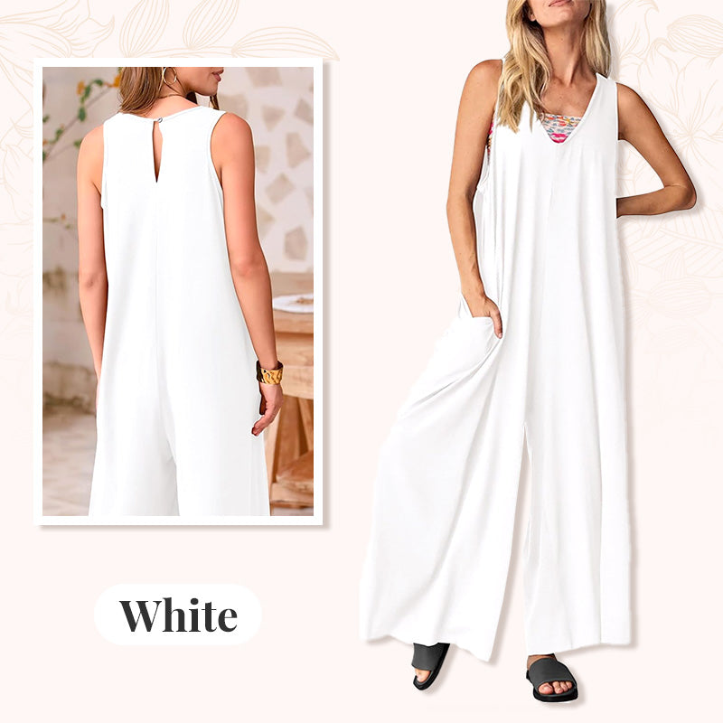 ✨BUY 2 FREE SHIPPING✈️Women's Casual V-Neck Sleeveless Wide-Leg Jumpsuit