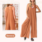 ✨BUY 2 FREE SHIPPING✈️Women's Casual V-Neck Sleeveless Wide-Leg Jumpsuit