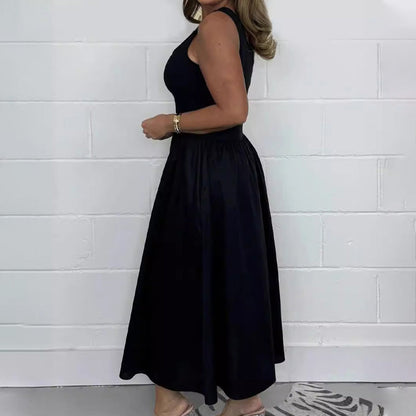 💕Limited Sale 70% OFF💕Women's Casual Solid Color Sleeveless Dress