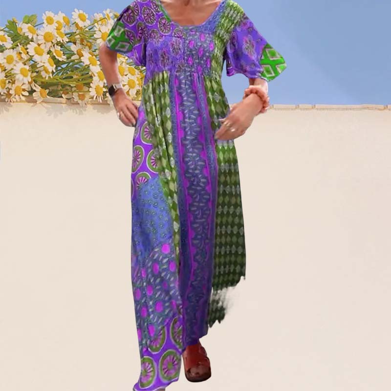 🔥Buy 2 get 20% off🔥Women’s Bohemian Patchwork Colorful Maxi Dress