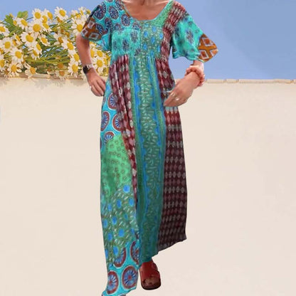 🔥Buy 2 get 20% off🔥Women’s Bohemian Patchwork Colorful Maxi Dress