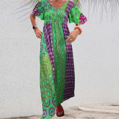 🔥Buy 2 get 20% off🔥Women’s Bohemian Patchwork Colorful Maxi Dress