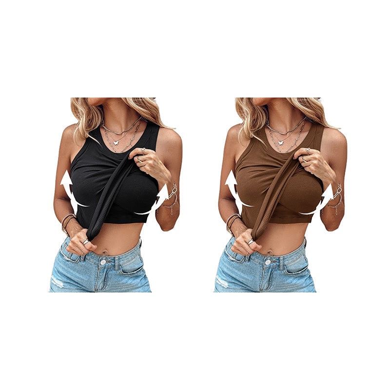 🔥Buy 2 Free Shipping🔥Women's Ribbed Tank Top with Shelf Bra