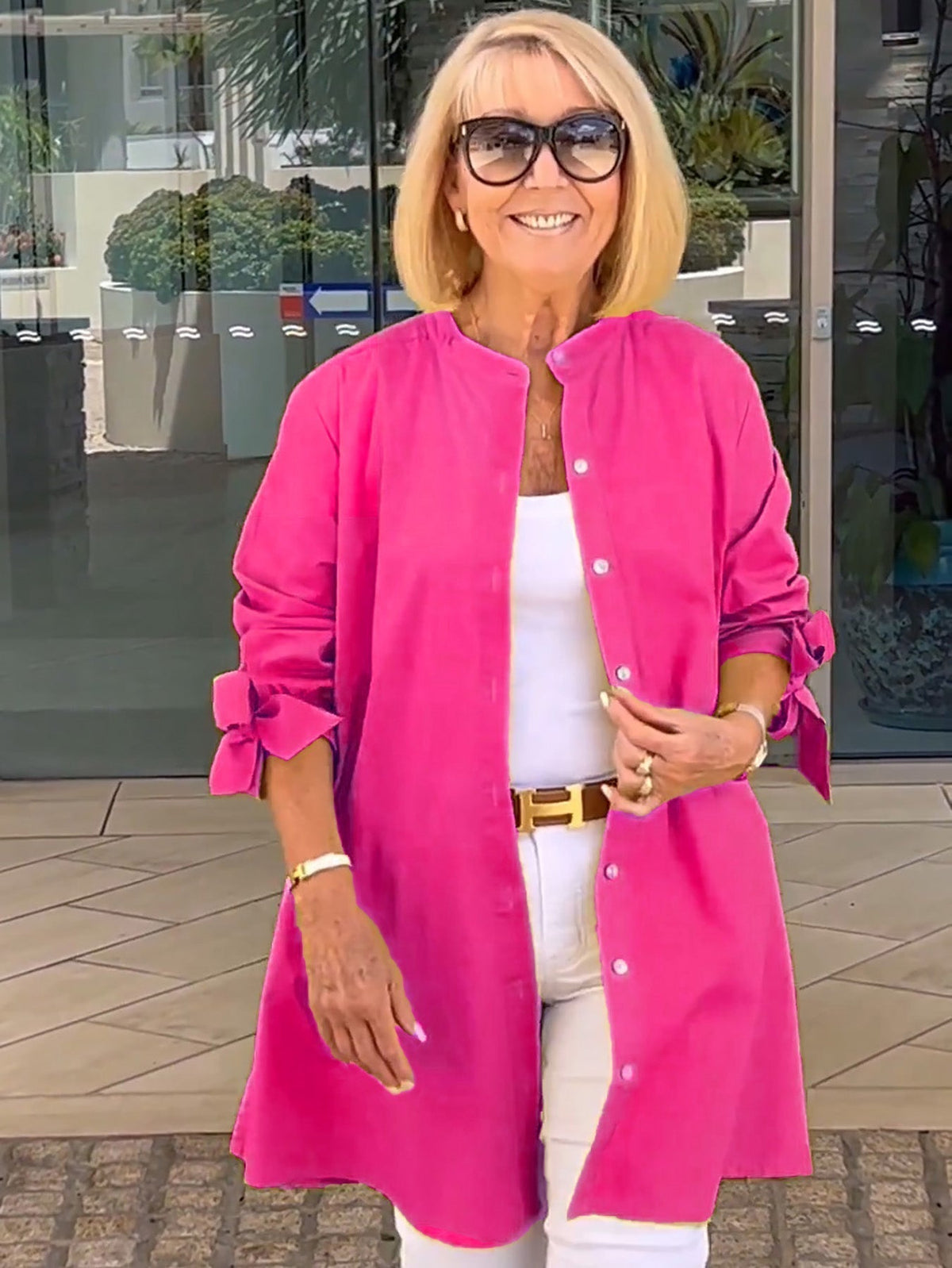 🔥LAST DAY SALE 49% OFF🔥Solid Color Long Cotton Shirt Jackets For Women