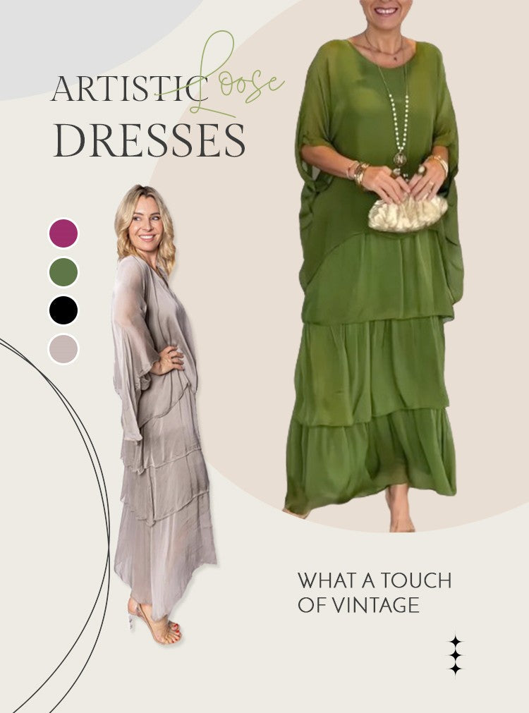 👗 50% OFF NOW! 🎨 Artistic Style Loose Dress – Relaxed Fit, Unique Design & Perfect for Casual Days 🌸