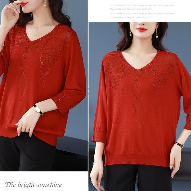 🎁Buy 2 Free Shipping🎁Women’s Vintage V-neck Beaded Pullover Shirt