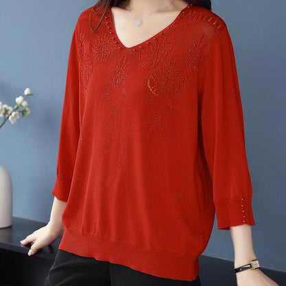 🎁Buy 2 Free Shipping🎁Women’s Vintage V-neck Beaded Pullover Shirt