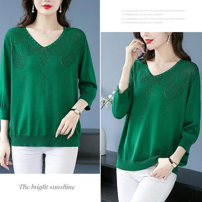 🎁Buy 2 Free Shipping🎁Women’s Vintage V-neck Beaded Pullover Shirt