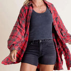 🔥Free Shipping✈️Women's Seams Raw Edge Washed Oversized Shirt Jacket With Pockets