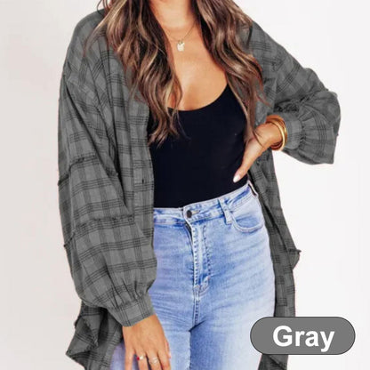 🔥Free Shipping✈️Women's Seams Raw Edge Washed Oversized Shirt Jacket With Pockets