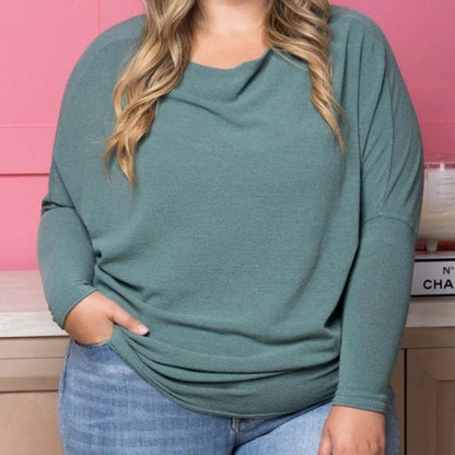 🔥Buy 2 Free Shipping✈️Women's Autumn Solid Round Neck Batwing-Sleeve Top