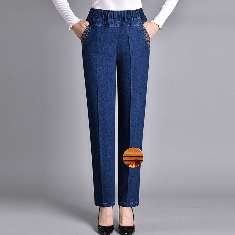 🔥Buy 2 Free Shipping✈️Women's Side-Pocket Full Elastic Waist Jeans