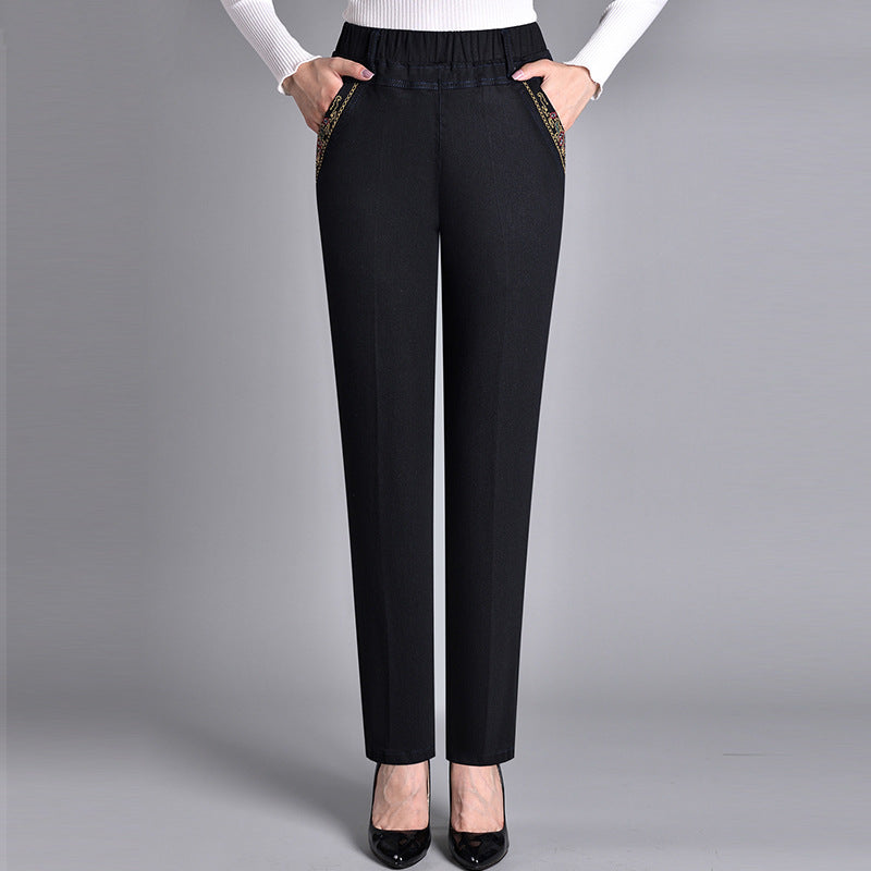 🔥Buy 2 Free Shipping✈️Women's Side-Pocket Full Elastic Waist Jeans