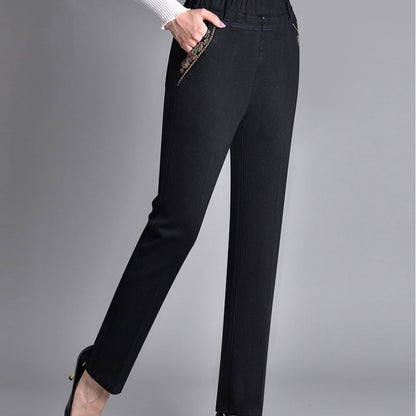 🔥Buy 2 Free Shipping✈️Women's Side-Pocket Full Elastic Waist Jeans