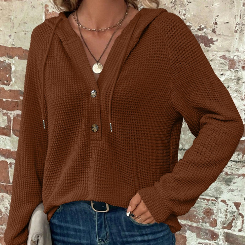 🔥Buy 2 Free Shipping✈️Women’s Trendy Solid Color Hooded Long Sleeve Top