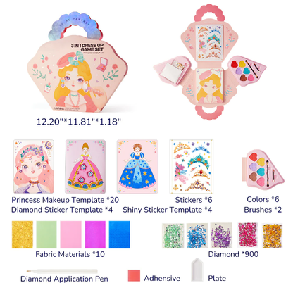 🎄Early Xmas Sales - 49% OFF🎅Fantasy 3-in-1 Princess Dress Up & Make Up Game Set💝