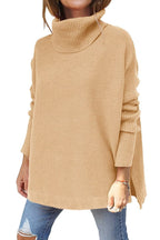 🔥Winter Hot Sale-50% OFF🔥Women's Turtleneck Oversize Hem Knit Pullover Sweater