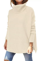 🔥Winter Hot Sale-50% OFF🔥Women's Turtleneck Oversize Hem Knit Pullover Sweater