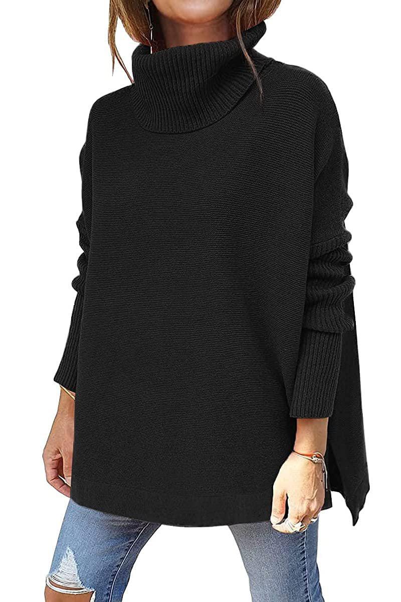 🔥Winter Hot Sale-50% OFF🔥Women's Turtleneck Oversize Hem Knit Pullover Sweater