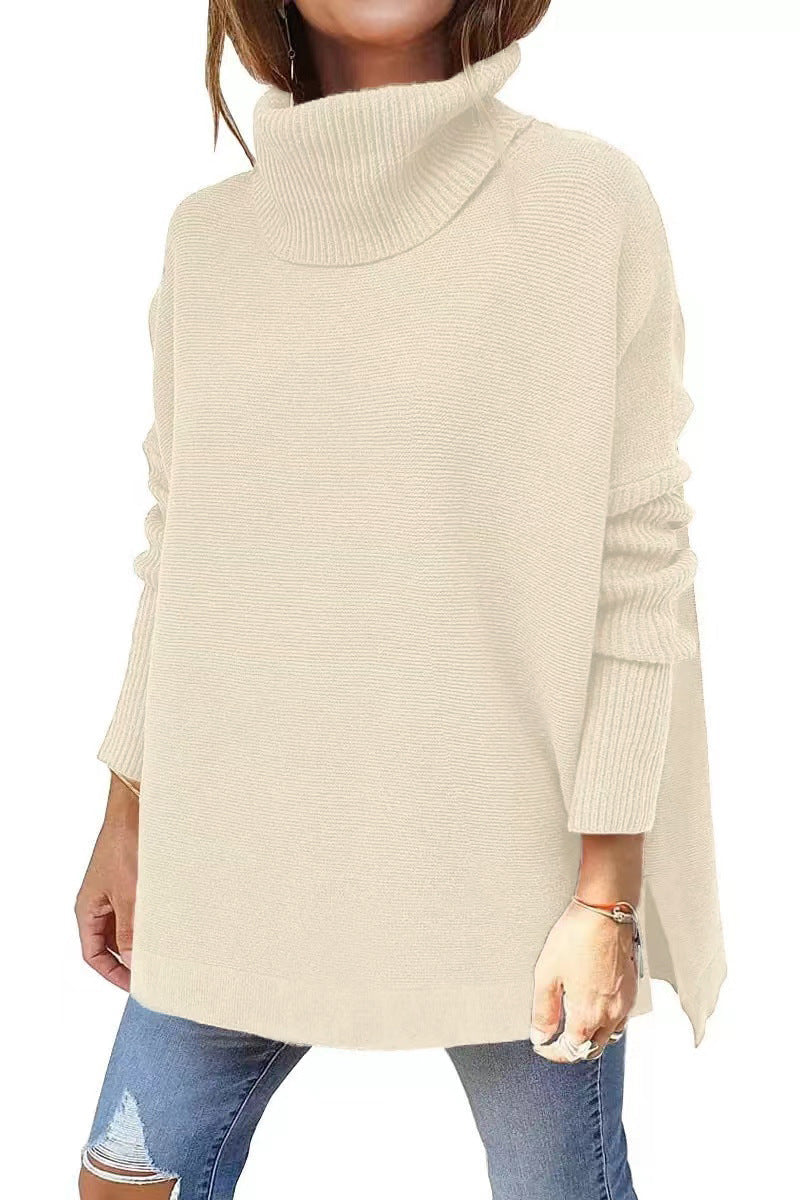 🔥Winter Hot Sale-50% OFF🔥Women's Turtleneck Oversize Hem Knit Pullover Sweater