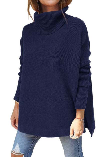 🔥Winter Hot Sale-50% OFF🔥Women's Turtleneck Oversize Hem Knit Pullover Sweater