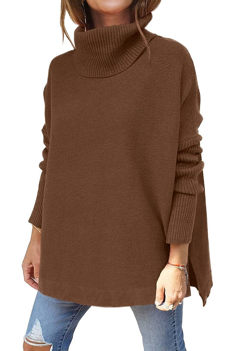 🔥Winter Hot Sale-50% OFF🔥Women's Turtleneck Oversize Hem Knit Pullover Sweater
