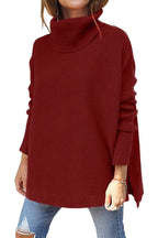 🔥Winter Hot Sale-50% OFF🔥Women's Turtleneck Oversize Hem Knit Pullover Sweater