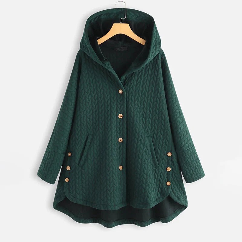 Warm Jacket with Button Closure and Hood