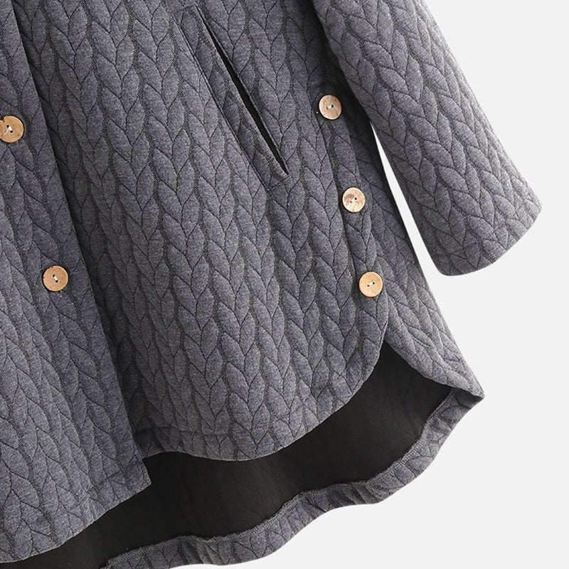 Warm Jacket with Button Closure and Hood