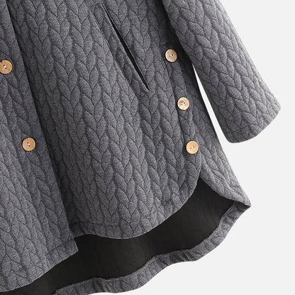 Warm Jacket with Button Closure and Hood