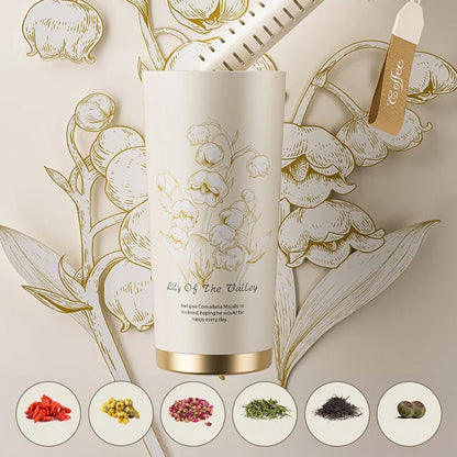🔥Gift Idea 49% OFF Hot Sale🔥Lily of the Valley Stainless Steel / Ceramic Liner Insulation Cup