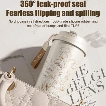 🔥Gift Idea 49% OFF Hot Sale🔥Lily of the Valley Stainless Steel / Ceramic Liner Insulation Cup