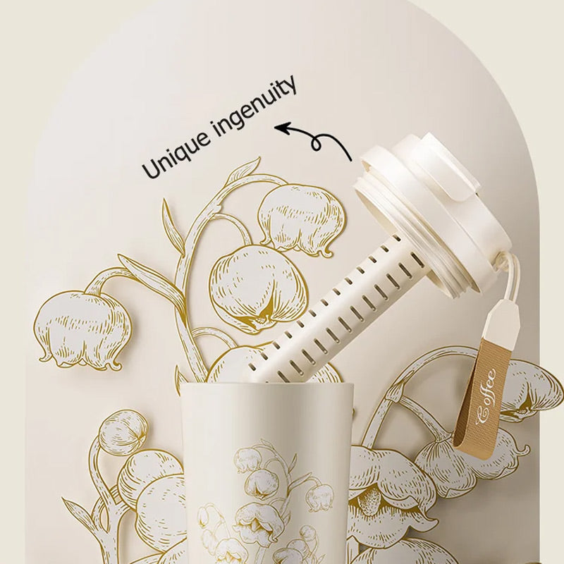 🔥Gift Idea 49% OFF Hot Sale🔥Lily of the Valley Stainless Steel / Ceramic Liner Insulation Cup