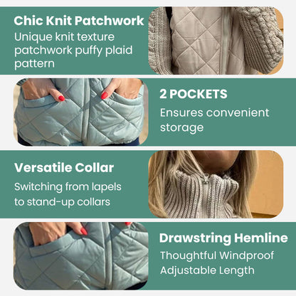 💥Last Day Sale 70% OFF🥰2026 New Women's Knit Patchwork Puffy Jacket